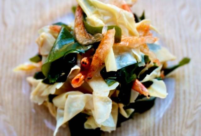 湯葉とわかめの和物