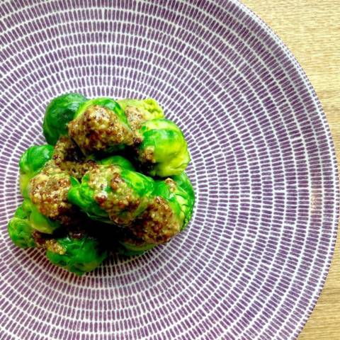 芽キャベツの粒マスタードソース