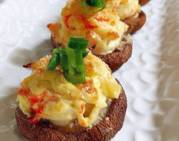 しいたけのカニマヨ詰め焼き