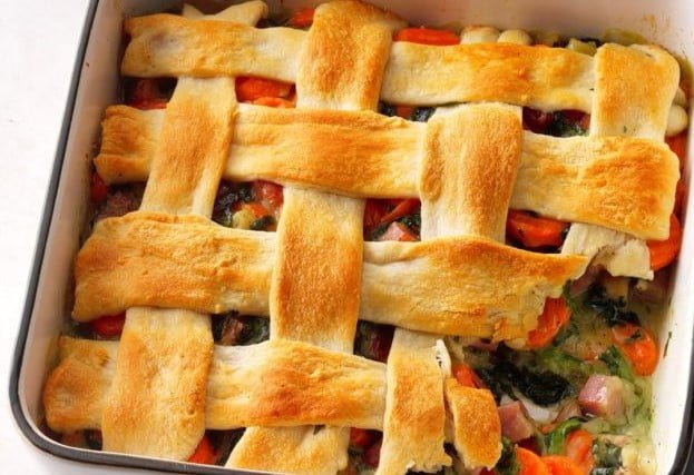 ハムとほうれん草のキャセロール