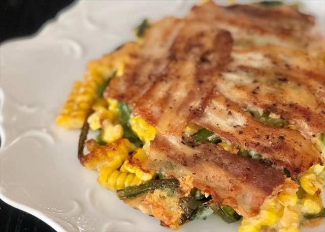 コーンとチーズの豚チヂミ