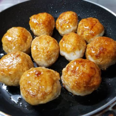 れんこんつくねの照り焼き