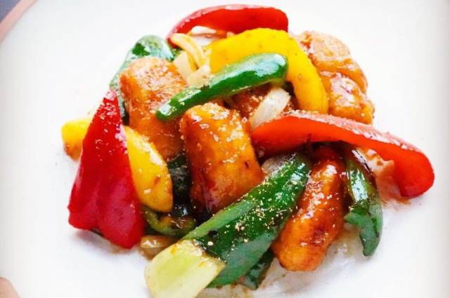 大豆ミートの甘酢炒め