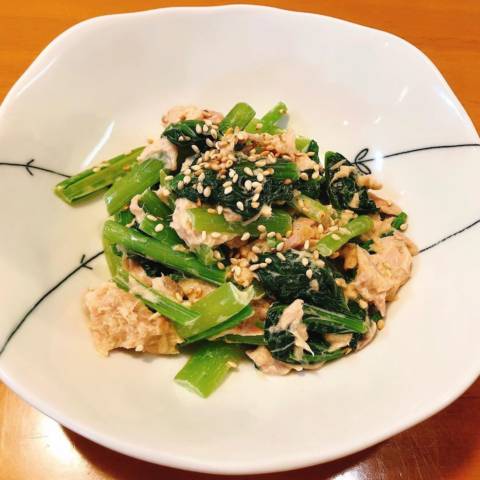 小松菜とツナのマヨ醤油和え