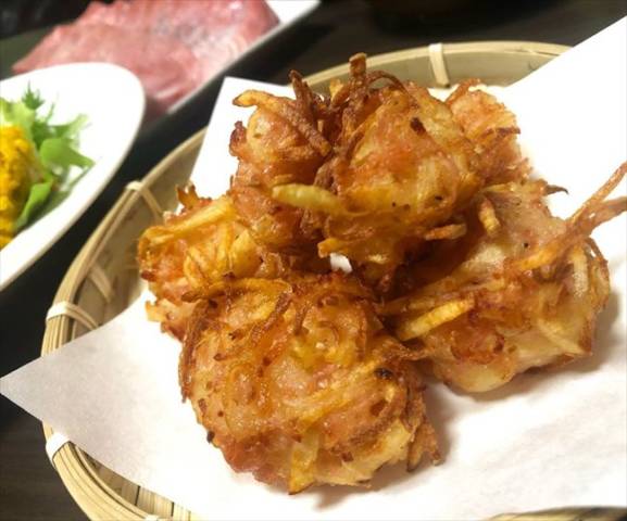 ハムとジャガイモのいが栗揚げ