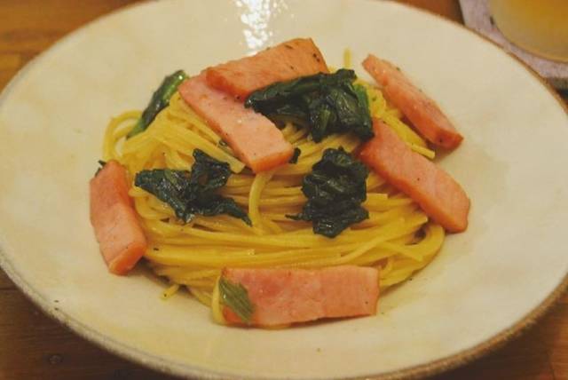 ほうれん草とベーコンの和風パスタ