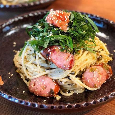 簡単明太高菜パスタ