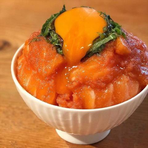 明太醤油MIXサーモン丼