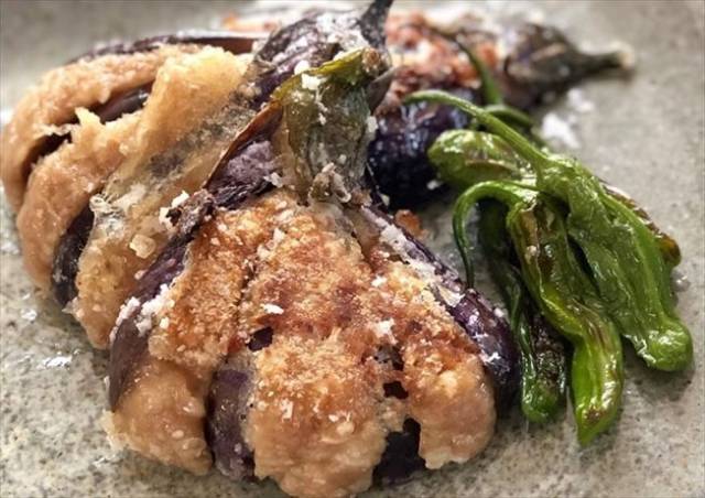 ナスのはさみ揚げ