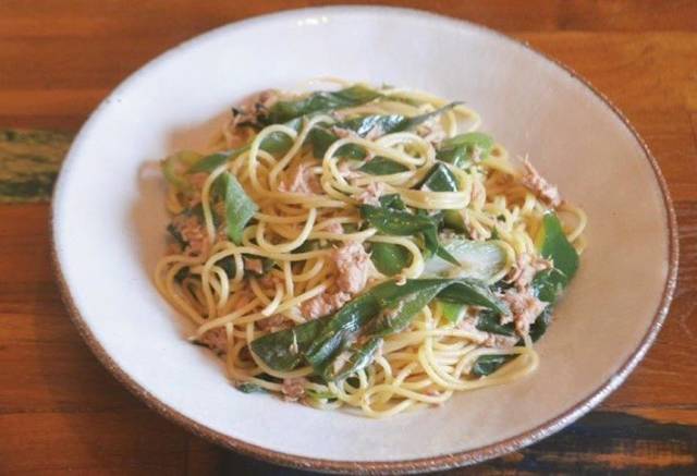 九条ねぎとツナのバター醤油パスタ
