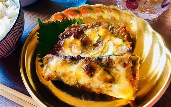 鯖の大葉味噌マヨ焼き