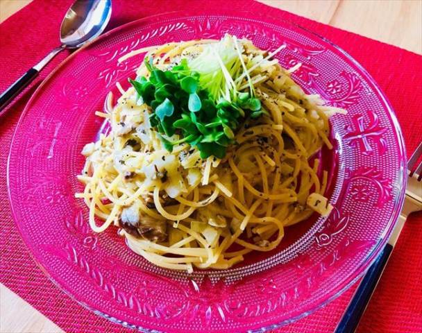 鯖オイルパスタ