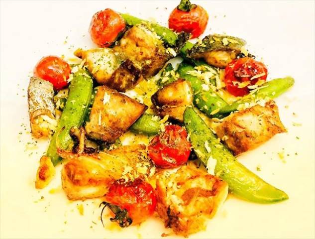 鯖と野菜のオリーブオイル焼き