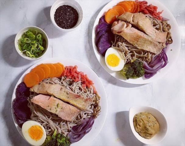 蒸し器ひとつで鮭そばディナー