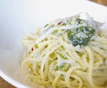 生海苔としらすのペペロンチーノ