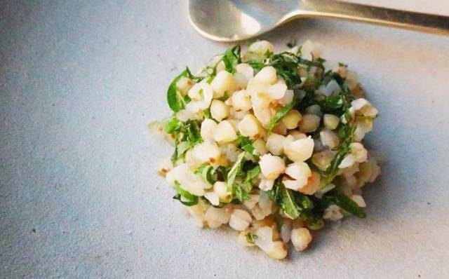 そば米のわさび醤油和え