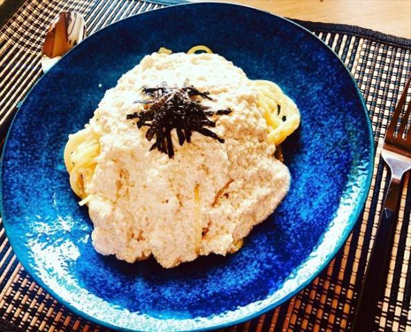豆腐クリーム明太パスタ