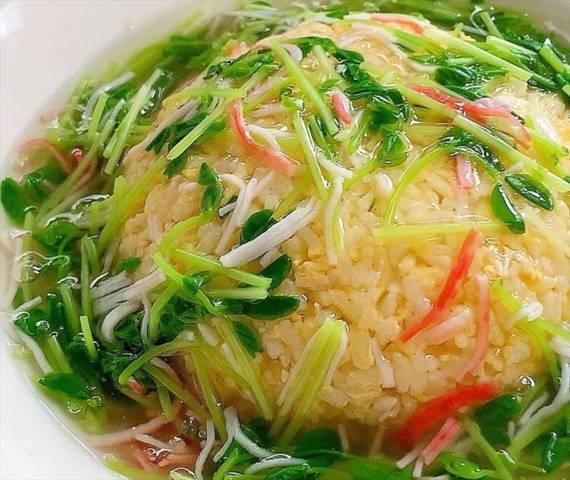 豆苗のあんかけチャーハン