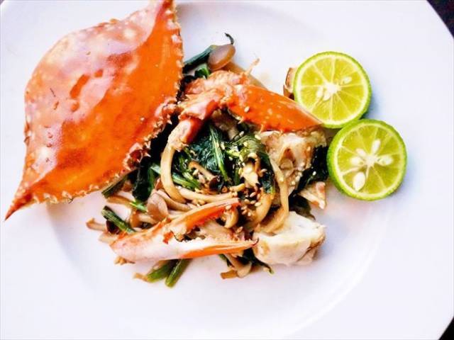 渡り蟹の炒め蒸し